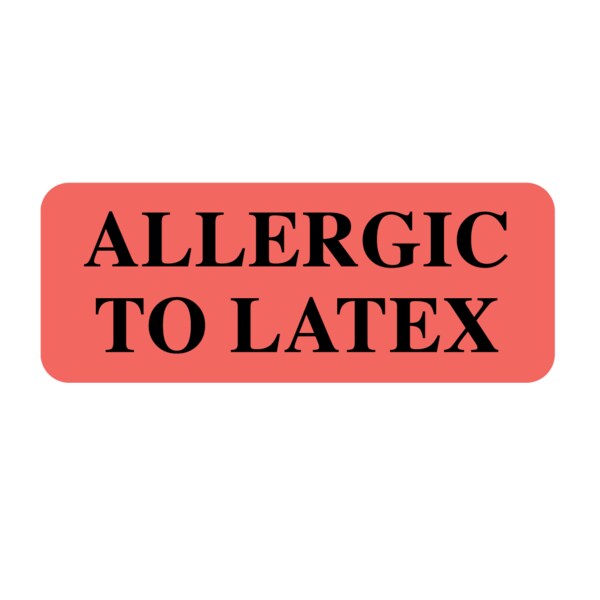 Nevs Allergic To Latex 7/8" x 2-1/4" Flr Red w/Black N-8873 - main